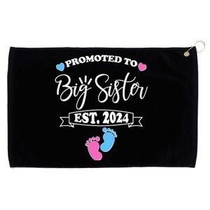 Cute Promoted To Big Sister Est 2024 Grommeted Golf Towel