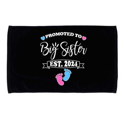 Cute Promoted To Big Sister Est 2024 Microfiber Hand Towel