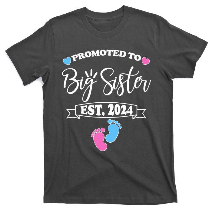 Cute Promoted To Big Sister Est 2024 T-Shirt