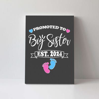 Cute Promoted To Big Sister Est 2024 Canvas