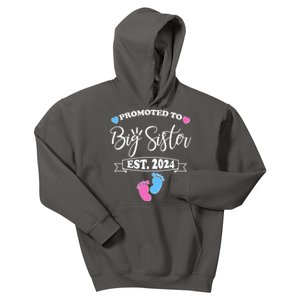 Cute Promoted To Big Sister Est 2024 Kids Hoodie