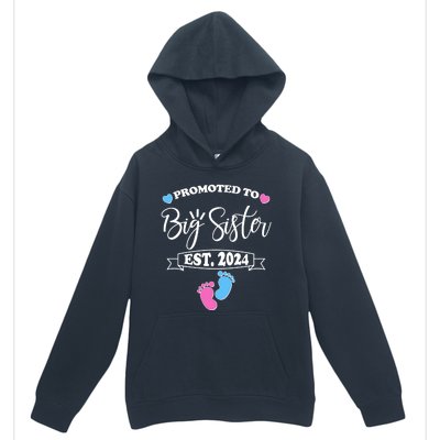 Cute Promoted To Big Sister Est 2024 Urban Pullover Hoodie