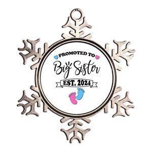 Cute Promoted To Big Sister Est 2024 Metallic Star Ornament