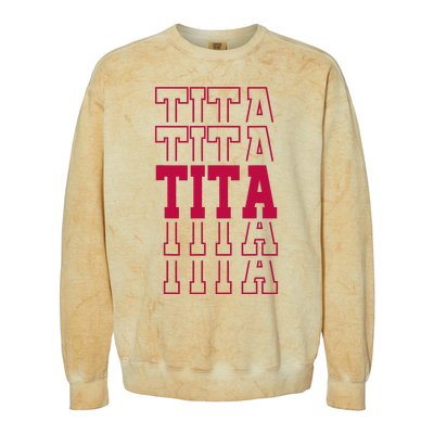 Cute Personalized Tita Birthday Matching Family Colorblast Crewneck Sweatshirt