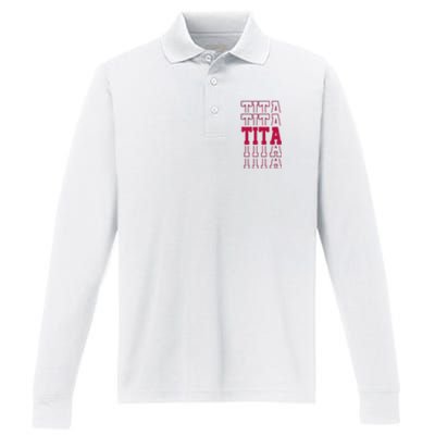 Cute Personalized Tita Birthday Matching Family Performance Long Sleeve Polo