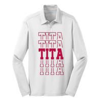 Cute Personalized Tita Birthday Matching Family Silk Touch Performance Long Sleeve Polo