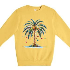 Christmas Palm Tree Print Premium Crewneck Sweatshirt