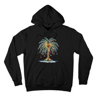 Christmas Palm Tree Print Hoodie