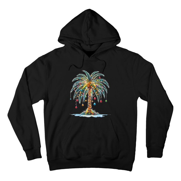 Christmas Palm Tree Print Hoodie