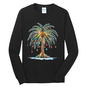 Christmas Palm Tree Print Tall Long Sleeve T-Shirt