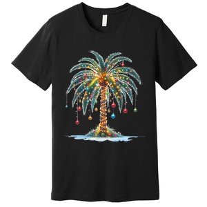 Christmas Palm Tree Print Premium T-Shirt