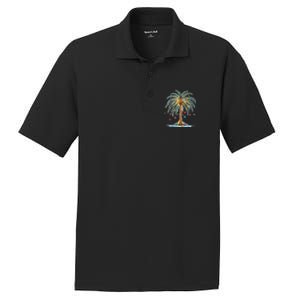 Christmas Palm Tree Print PosiCharge RacerMesh Polo