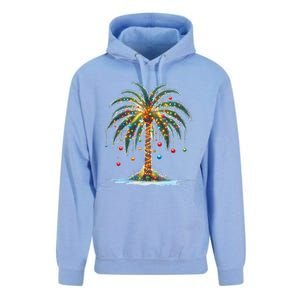 Christmas Palm Tree Print Unisex Surf Hoodie