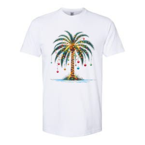 Christmas Palm Tree Print Softstyle CVC T-Shirt