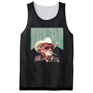 Cowboy President Trump 2024 Election Take America Back Funny Mesh Reversible Basketball Jersey Tank