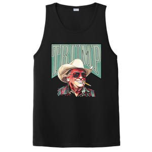 Cowboy President Trump 2024 Election Take America Back Funny PosiCharge Competitor Tank