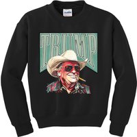 Cowboy President Trump 2024 Election Take America Back Funny Kids Sweatshirt