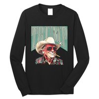 Cowboy President Trump 2024 Election Take America Back Funny Long Sleeve Shirt