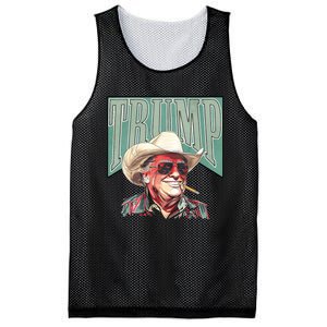 Cowboy President Trump 2024 Election Take America Back Funny Mesh Reversible Basketball Jersey Tank