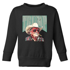 Cowboy President Trump 2024 Election Take America Back Funny Toddler Sweatshirt