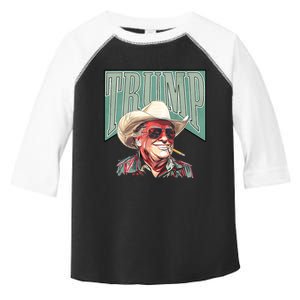 Cowboy President Trump 2024 Election Take America Back Funny Toddler Fine Jersey T-Shirt