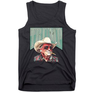 Cowboy President Trump 2024 Election Take America Back Funny Tank Top