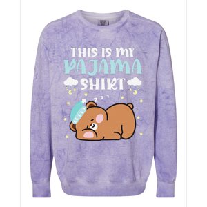 Cute Pj Teen Pjs Funny Bear Pjs This Is My Pajama Colorblast Crewneck Sweatshirt