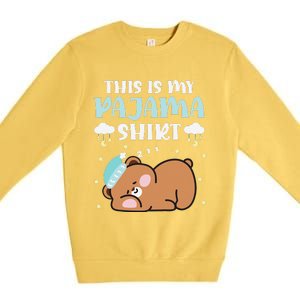 Cute Pj Teen Pjs Funny Bear Pjs This Is My Pajama Premium Crewneck Sweatshirt