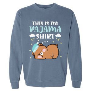 Cute Pj Teen Pjs Funny Bear Pjs This Is My Pajama Garment-Dyed Sweatshirt