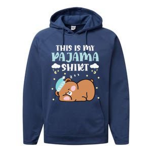 Cute Pj Teen Pjs Funny Bear Pjs This Is My Pajama Performance Fleece Hoodie