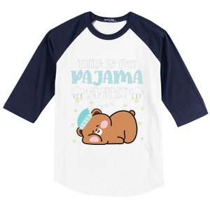 Cute Pj Teen Pjs Funny Bear Pjs This Is My Pajama Baseball Sleeve Shirt