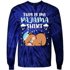 Cute Pj Teen Pjs Funny Bear Pjs This Is My Pajama Tie-Dye Long Sleeve Shirt