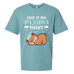 Cute Pj Teen Pjs Funny Bear Pjs This Is My Pajama Sueded Cloud Jersey T-Shirt