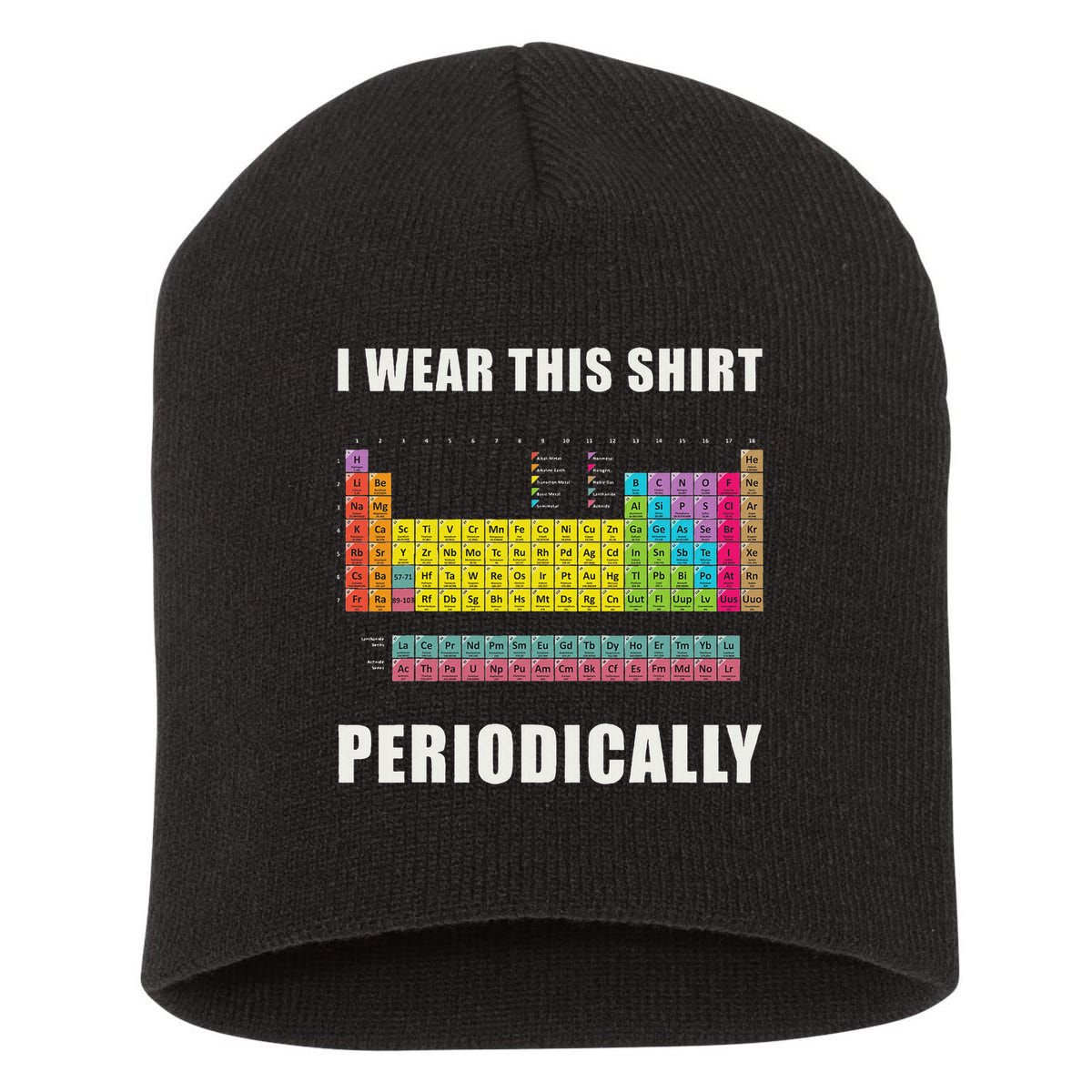Chemistry Periodic Table Of Elements Short Acrylic Beanie