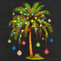 Christmas Palm Tree Light Hawaiian Tropical Xmas Cool Comfort Performance Bucket Hat
