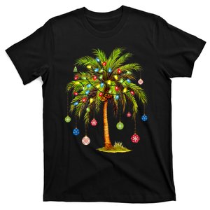 Christmas Palm Tree Light Hawaiian Tropical Xmas T-Shirt