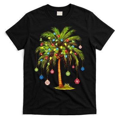 Christmas Palm Tree Light Hawaiian Tropical Xmas T-Shirt