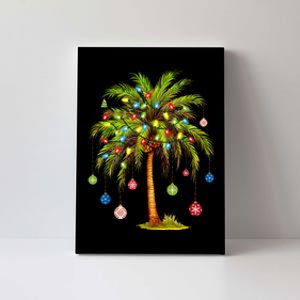 Christmas Palm Tree Light Hawaiian Tropical Xmas Canvas