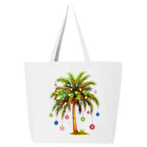 Christmas Palm Tree Light Hawaiian Tropical Xmas 25L Jumbo Tote