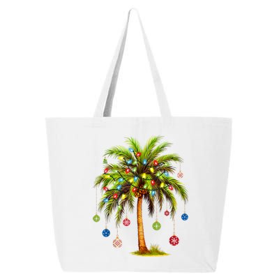 Christmas Palm Tree Light Hawaiian Tropical Xmas 25L Jumbo Tote