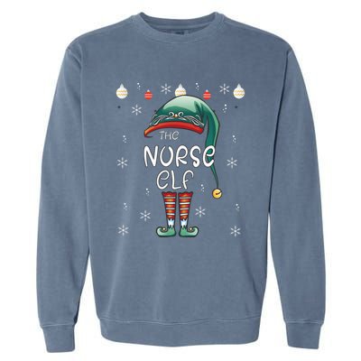 Christmas Pajama The Nurse Elf Gift Garment-Dyed Sweatshirt