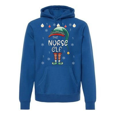 Christmas Pajama The Nurse Elf Gift Premium Hoodie