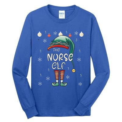 Christmas Pajama The Nurse Elf Gift Tall Long Sleeve T-Shirt