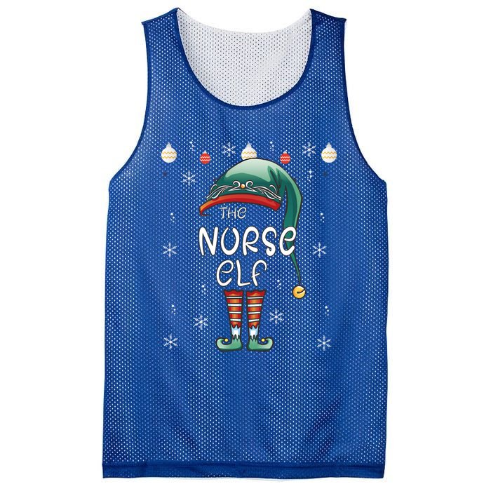 Christmas Pajama The Nurse Elf Gift Mesh Reversible Basketball Jersey Tank