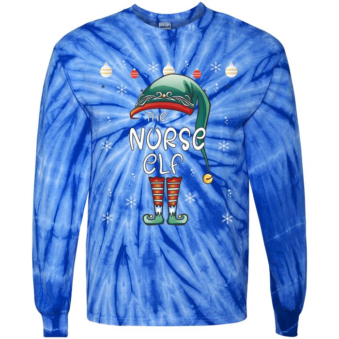 Christmas Pajama The Nurse Elf Gift Tie-Dye Long Sleeve Shirt