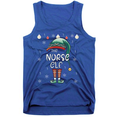 Christmas Pajama The Nurse Elf Gift Tank Top