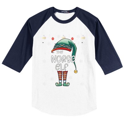 Christmas Pajama The Nurse Elf Gift Baseball Sleeve Shirt