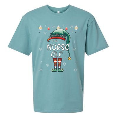 Christmas Pajama The Nurse Elf Gift Sueded Cloud Jersey T-Shirt