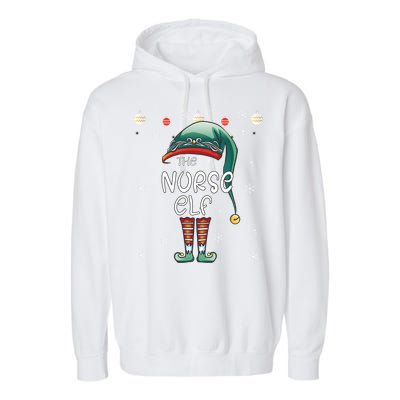 Christmas Pajama The Nurse Elf Gift Garment-Dyed Fleece Hoodie