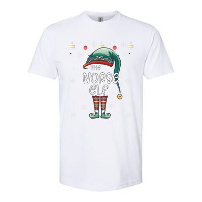 Christmas Pajama The Nurse Elf Gift Softstyle CVC T-Shirt